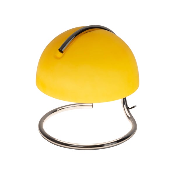 Gelbe Tischleuchte mit Metallfuß