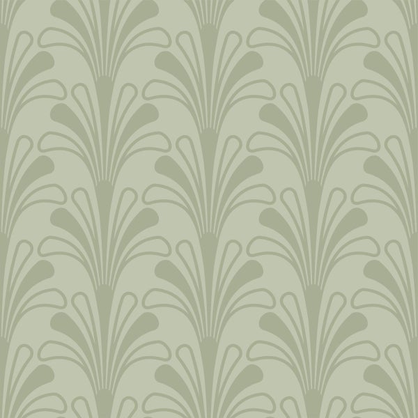 Origin Wallcoverings Tapete Art Decó Muster Graugrün - 50 x 900 cm - 347970