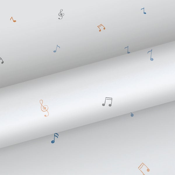 Illustration mit Noten und Notenschlüsseln