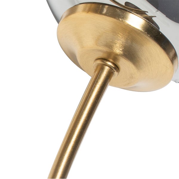 Moderne Wandleuchte Gold 2-Licht mit Rauchglas - Athen