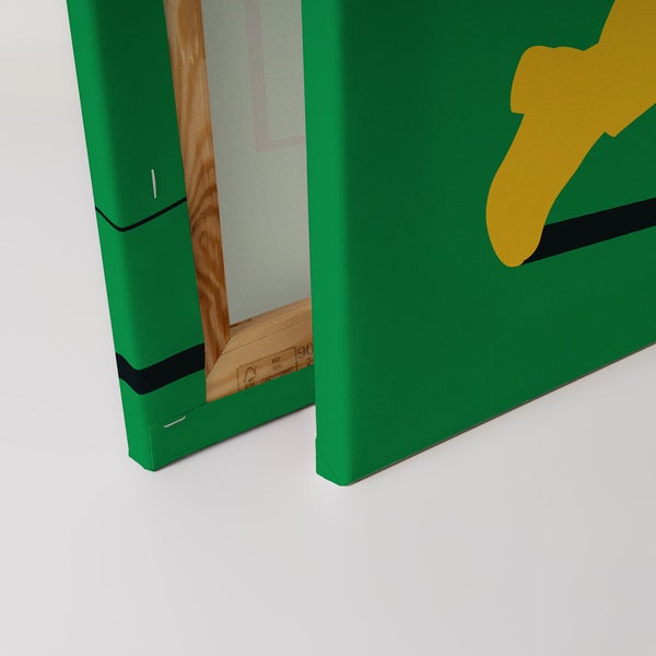 Leinwanddruck mit grünem Hintergrund und abstraktem Motiv