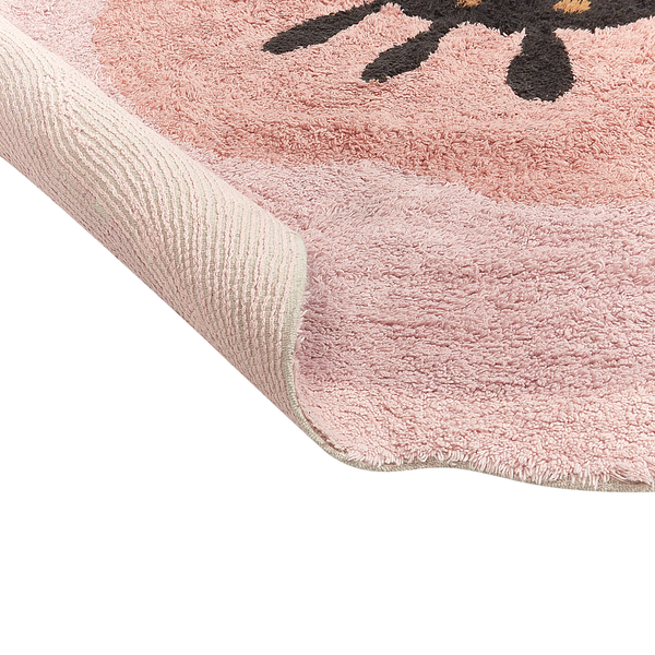 Kinderteppich KHARAT Pastellrosa ø 140 cm Baumwolle