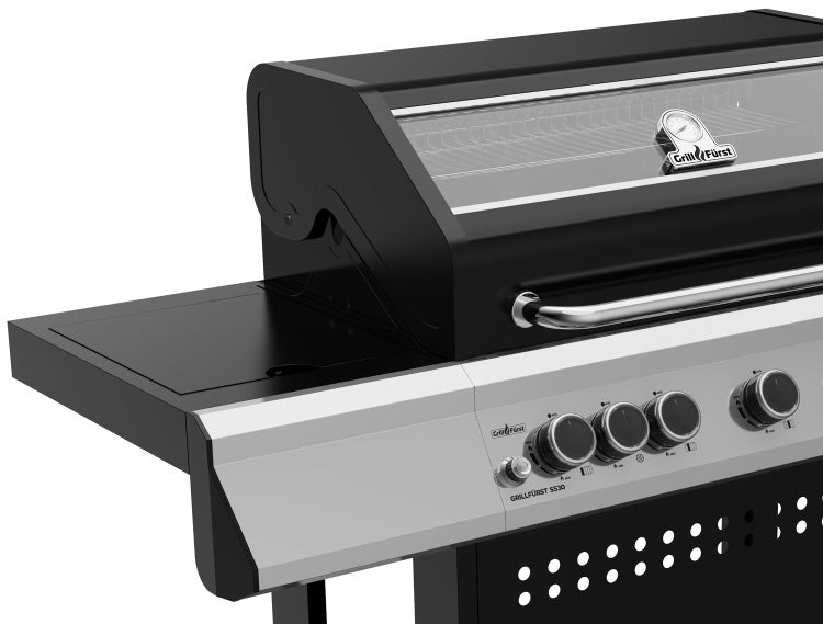 Grillfürst S530G 5-Brenner Gasgrill mit Seitenkocher und Gusseisen Rosten