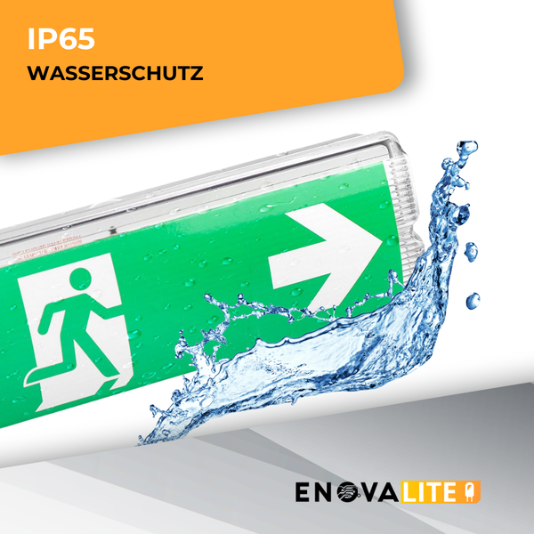 ENOVALITE LED Fluchtwegleuchte Notleuchte 3h Notsromakku TEST Funktion IP65 Notbeleuchtung Wandmontage Fernbedienung