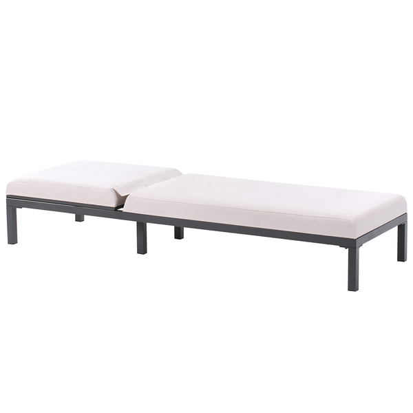 Sonnenliege mit Kissen LARIANO Metall Hellbeige