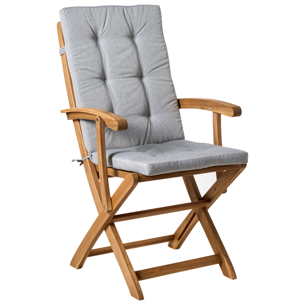Set mit 2 Stühlen und Sitzkissen MAUI PREMIUM Akazienholz Grau