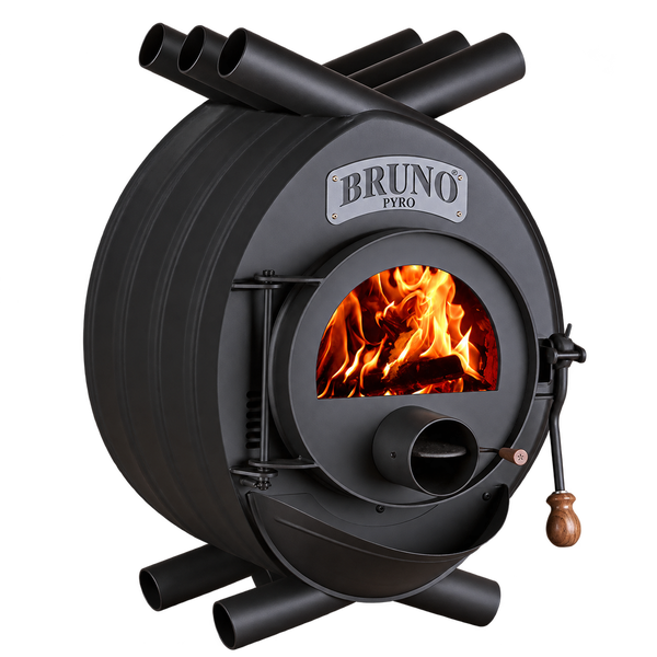 Bruno Pyro Warmluftofen mit Sichtfenster und Holzgriff