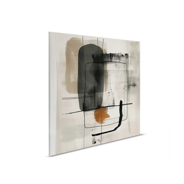 Abstraktes Leinwandbild mit geometrischen Formen und Linien