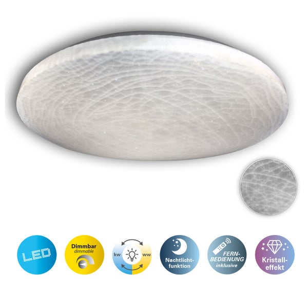 LED Deckenleuchte POLARIS d: 48cm Kristalleffekt