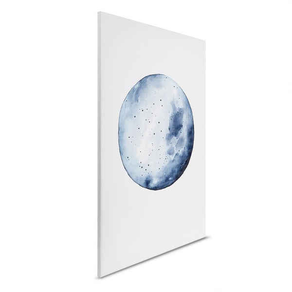 Leinwandbild mit Aquarell-Mondmotiv