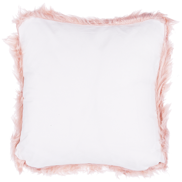 Dekokissen 2er Set LUBHA Webpelz 42 x 42 cm Rosa Ohne Muster