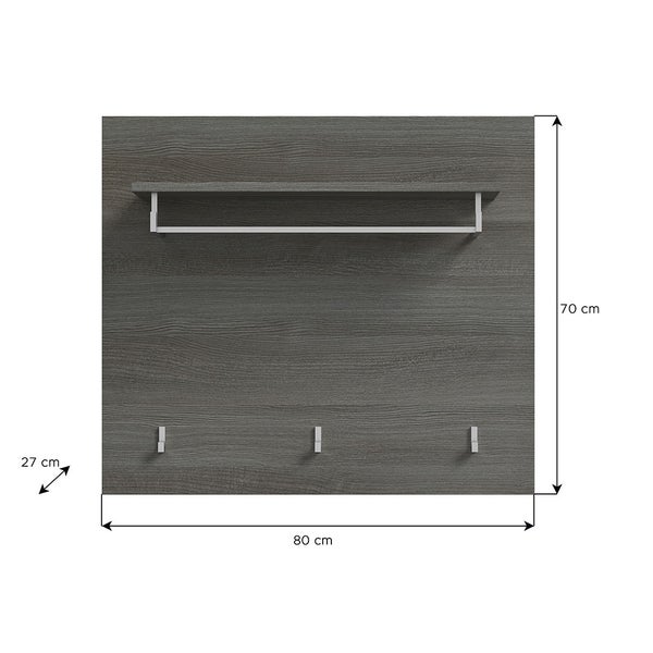 Salsa Wandgarderobe 3 Haken weiß Hochglanz. 80 X 27 X 70 cm
