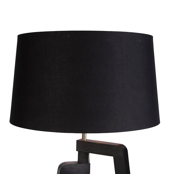 Stehleuchte Stativ mit Baumwollschirm schwarz mit Gold 50 cm - Puros