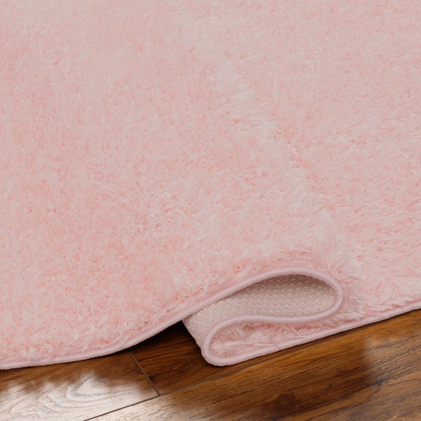 Hochfloriger Shaggy-Teppich Einfarbig Hellrosa 200x275 cm SOSO
