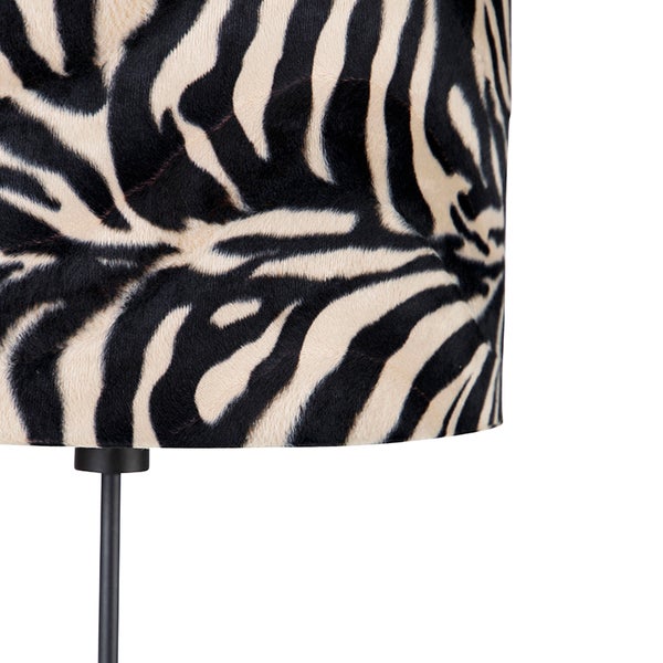 Stehlampe schwarzer Schirm Zebra Design 40 cm verstellbar - Parte