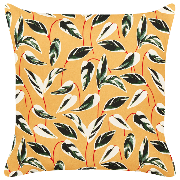 Gartenkissen 2er Set TAGGIA Pflanzenmuster 45 x 45 cm Gelb