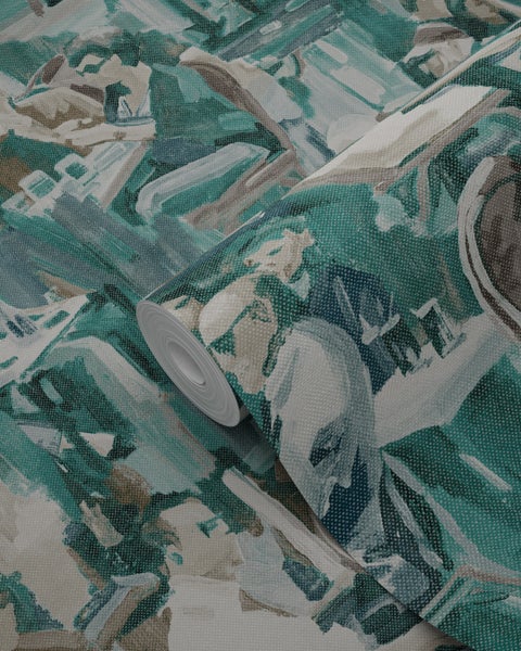 Origin Wallcoverings Tapete figurative Motive Smaragdgrün - 53 cm x 10.05 m - 347422