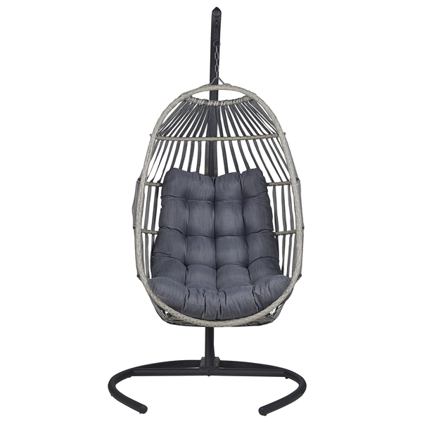 Hängesessel mit Gestell SESIA Polyrattan Dunkelgrau