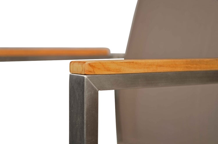 Teak Edelstahl Gartenstuhl stapelbar Stapelstuhl modern premium