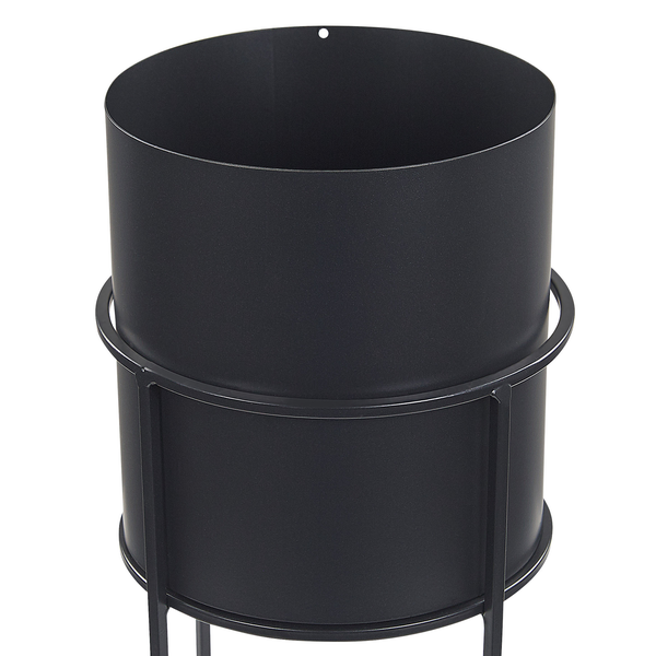 Blumentopf mit Beinen MILEA Metall 16 cm Schwarz