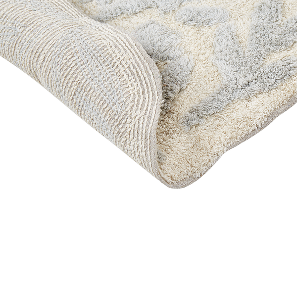 Badematte Baumwolle hellgrau 60 x 90 cm DERIK