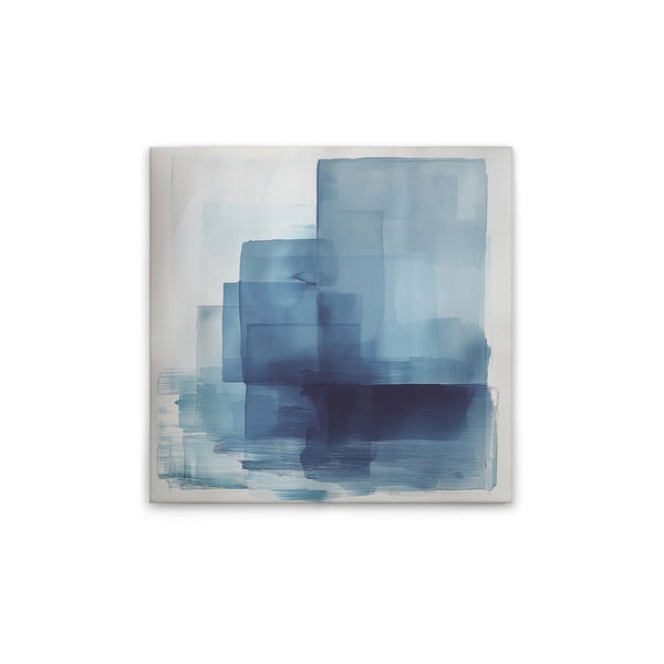 Gemälde mit blauem Farbverlauf und rechteckigen Formen