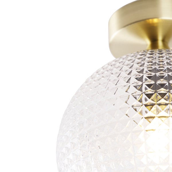 Art-Deco-Deckenleuchte Messing mit Klarglas - Sphere