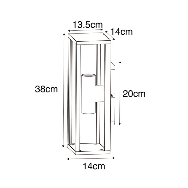 Industrielle Wandleuchte rostbraun 38 cm 2-flammig IP44 - Charlois