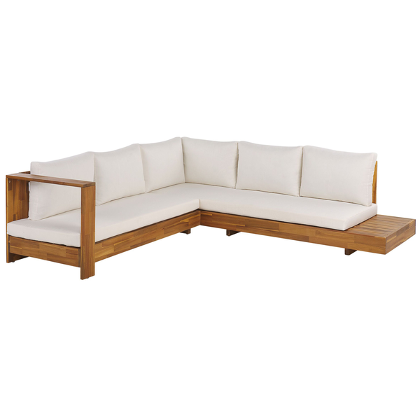 Garten Ecksofa 5-Sitzer MARETTIMO rechtsseitig zertifiziertes Akazienholz Braun