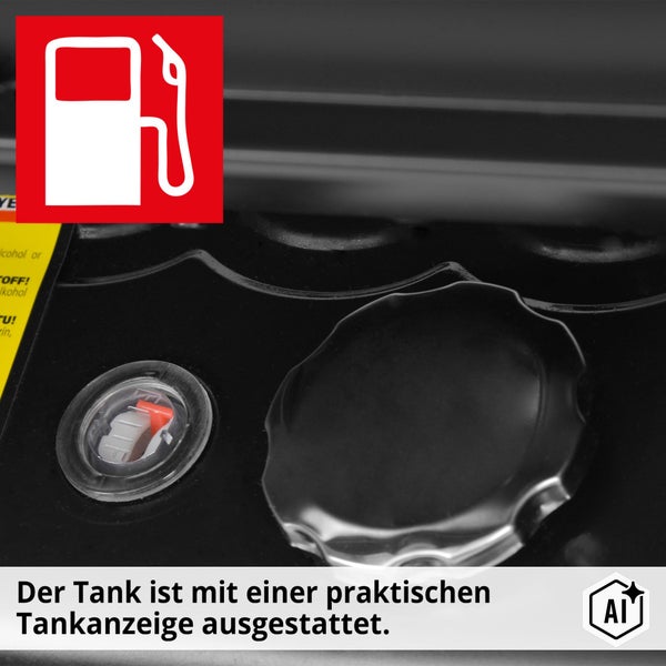 Kraftstofftank mit Tankdeckel und integrierter Füllstandsanzeige.