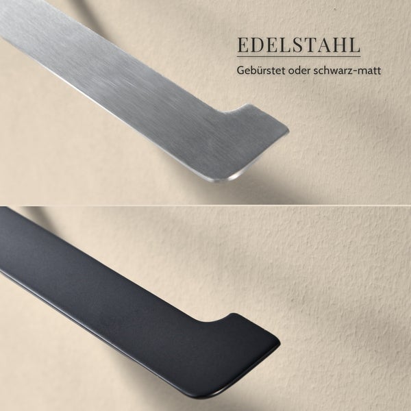 Haken aus Edelstahl in gebürsteter oder matt schwarzer Ausführung für verschiedene Anwendungen