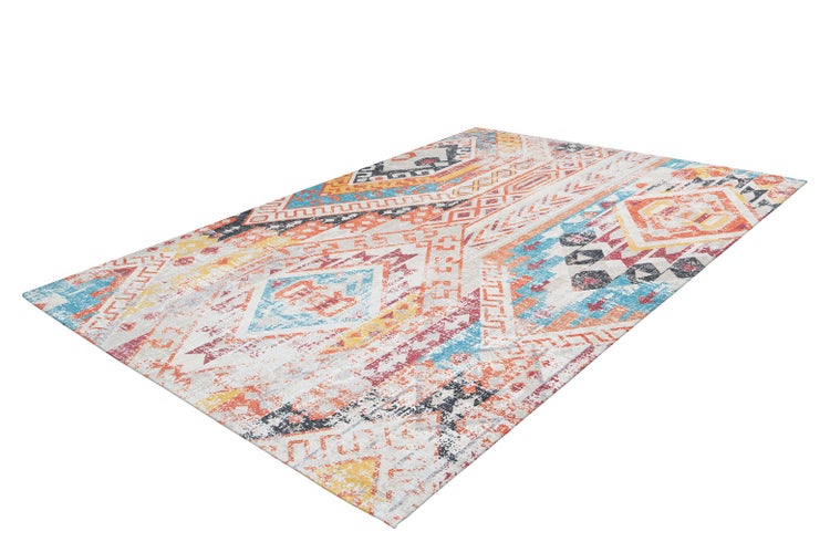 Flachflor Teppich Alain Multi / Orange Vintage 80 x 150 cm