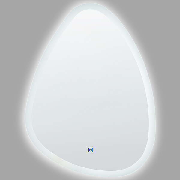 LED-Badezimmer-Spiegel BETHUNE 58 cm 78 cm Silber