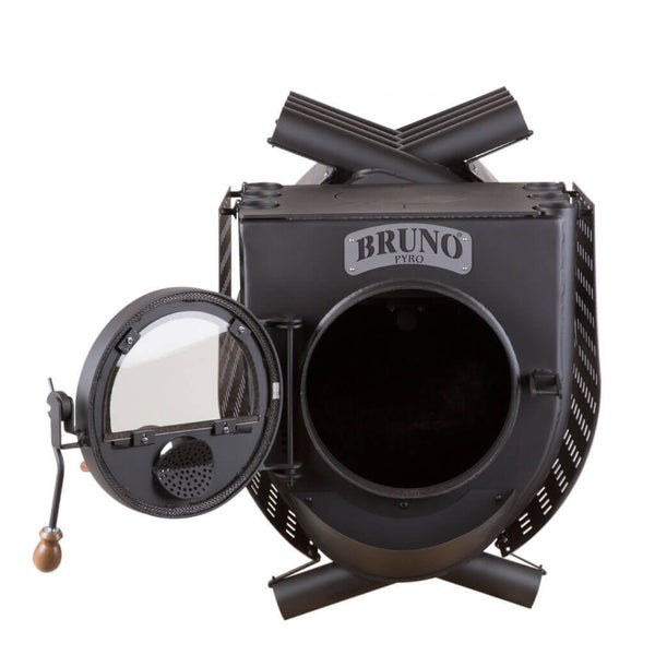 Bruno Pyro Holzofen mit offener Tür