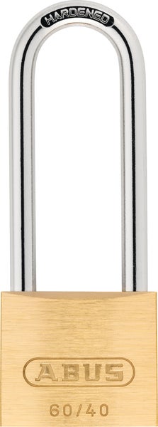 ABUS Vorhangschloss aus Messing mit extra hohem Bügel aus gehärtetem Stahl, Modell 60/40.
