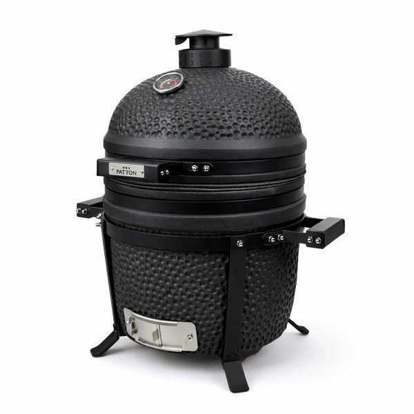 Schwarzer Patton Keramikgrill für den Aussenbereich