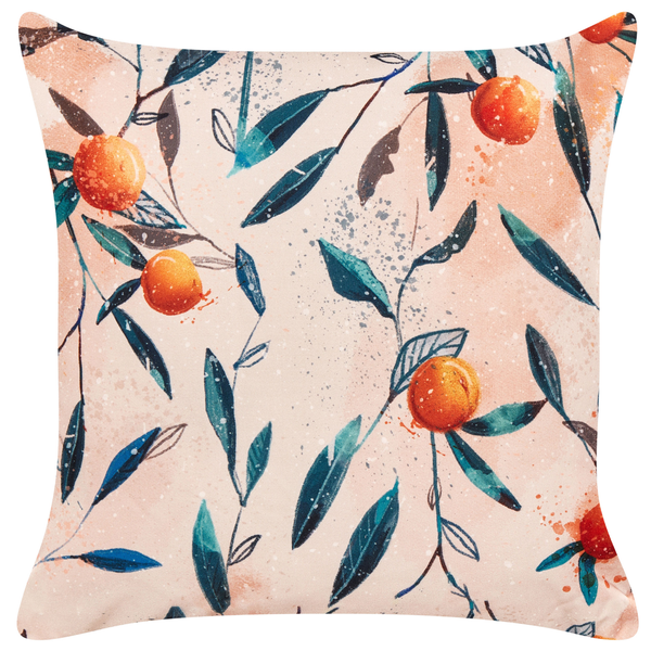 Gartenkissen 2er Set PIALPETTA 45 x 45 cm Orange Pflanzenmuster