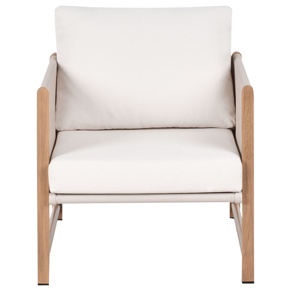 Lounge Set mit Tisch und Ottomane 5-Sitzer NOLA Metall Hellbeige