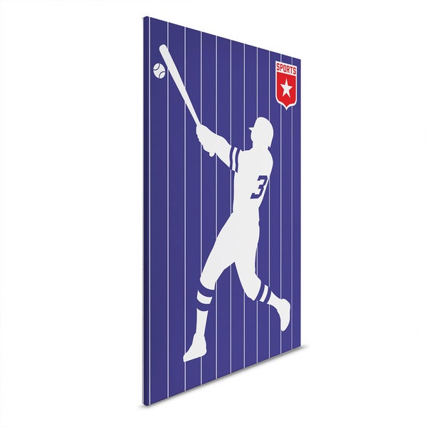 Illustration eines Baseballspielers mit Baseballschläger und Ball auf Leinwand