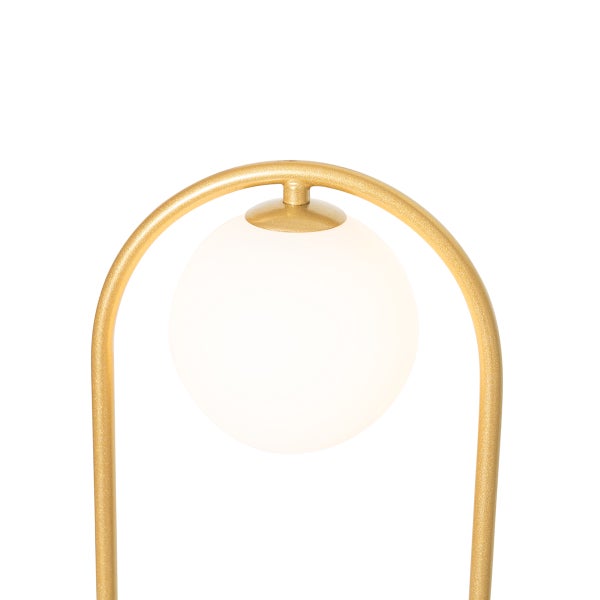 Art Deco Stehlampe Gold mit weißem Glas - Isabella