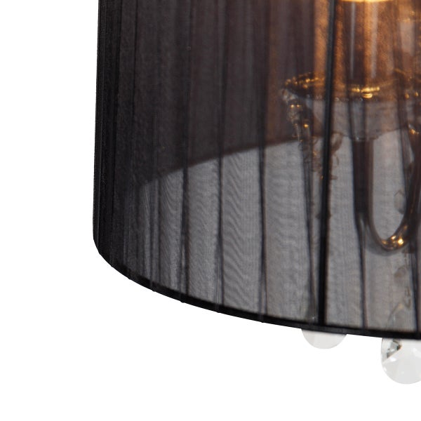 Kronleuchter Chrom mit Schwarz 80 cm 6 Lichter - Ann-Kathrin