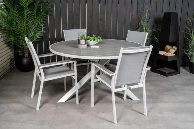 Parma Esstisch Ø140cm weiß grau. 140 X 140 X 73 cm