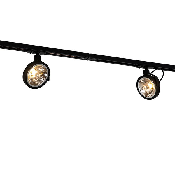 Schienensystem mit 5 Spots schwarz 1-phasig - Go