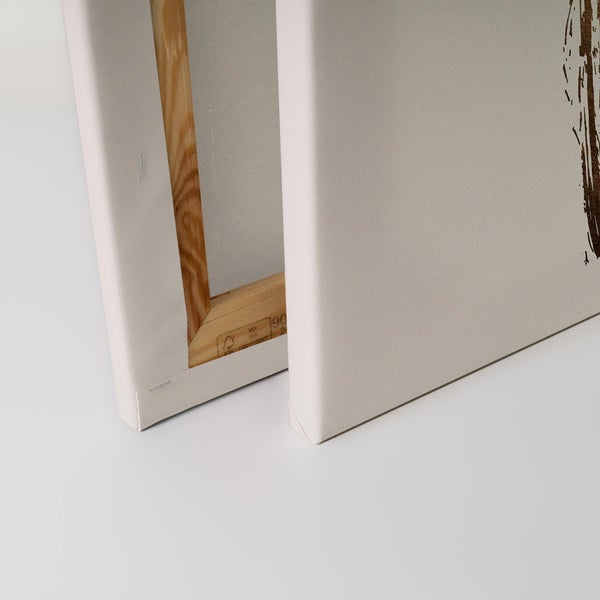 Detailansicht einer Leinwand mit Holzkeilrahmen