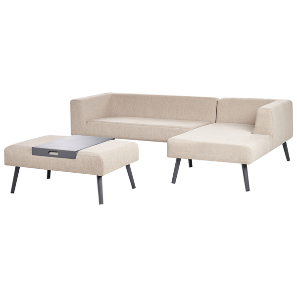 Ecksofa mit Hocker und Ablagetisch für den Wohnbereich