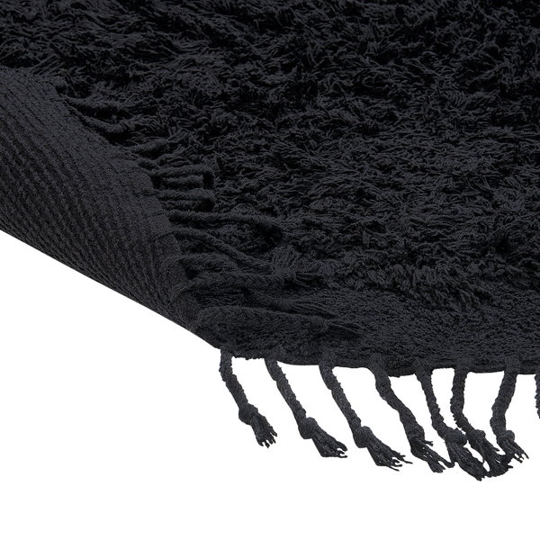Teppich BITLIS Schwarz ø 140 cm Baumwolle