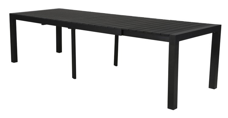 Grup Gartentisch, inkl. 2 Zusatzplatten 223-343 cm schwarz/schwarz. 343 X 100 X 76 cm