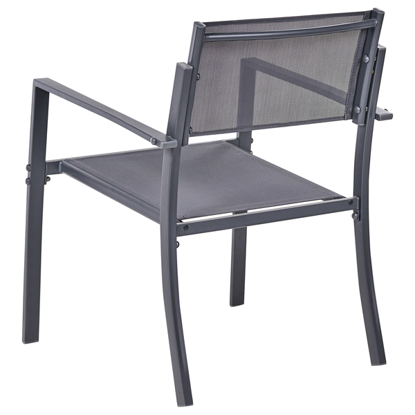 Gartensessel mit Armlehne, Gestell aus Aluminium und Textilbespannung