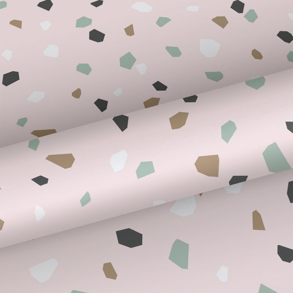 Walls4You Tapete Terrazzo-Motiv Rosa - 53 cm x 10.05 m - 935314