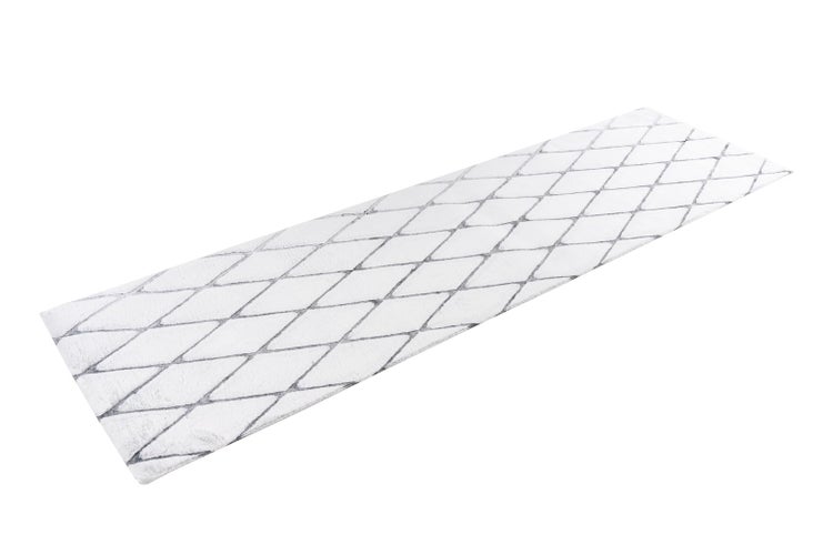 Kurzflor Teppich Splendora Weiß / Anthrazit Modern, Klassisch 80 x 250 cm